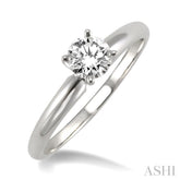 1/3 Ctw Round Cut Diamond Solitaire Ring in 14K White Gold