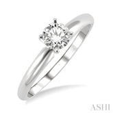 1/3 Ctw Round Cut Diamond Solitaire Ring in 14K White Gold