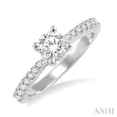 1/3 Ctw Diamond Semi-Mount Engagement Ring in 14K White Gold