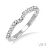 1/4 Ctw Round Cut Diamond Wedding Band in 14K White Gold