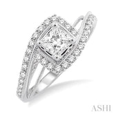 1/3 Ctw Diamond Semi-Mount Engagement Ring in 14K White Gold