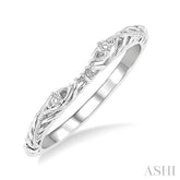 1/50 Ctw Round Cut Diamond Wedding Band in 14K White Gold