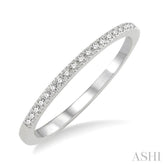 1/10 Ctw Round Cut Diamond Wedding Band in 14K White Gold