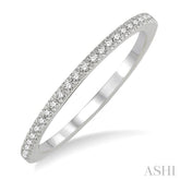 1/10 Ctw Round Cut Diamond Wedding Band in 14K White Gold