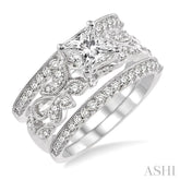 3/4 Ctw Diamond Semi-Mount Ring Set in 14K White Gold