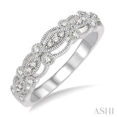1/4 Ctw Round Cut Diamond Wedding Band in 14K White Gold