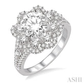 3/4 Ctw Diamond Semi-Mount Engagement Ring in 14K White Gold