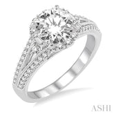 1/2 Ctw Diamond Semi-Mount Engagement Ring in 14K White Gold