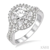 1 Ctw Diamond Semi-Mount Engagement Ring in 14K White Gold