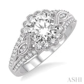 1/2 Ctw Diamond Semi-Mount Engagement Ring in 14K White Gold