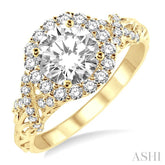 1/2 Ctw Diamond Semi-Mount Engagement Ring in 14K Yellow Gold