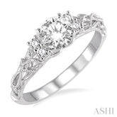 1/10 Ctw Diamond Semi-Mount Engagement Ring in 14K White Gold