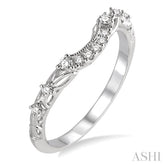 1/10 Ctw Round Cut Diamond Wedding Band in 14K White Gold