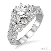 5/8 Ctw Diamond Semi-Mount Engagement Ring in 14K White Gold