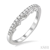 1/4 Ctw Round Cut Diamond Wedding Band in 14K White Gold