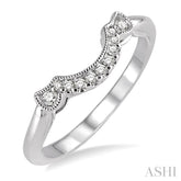 1/10 Ctw Round Cut Diamond Wedding Band in 14K White Gold