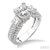 1 1/4 ctw Diamond Semi-Mount Engagement Ring in 18K White Gold