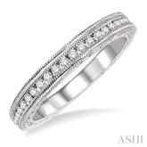 1/4 Ctw Round Cut Diamond Matching Wedding Band in 14K White Gold