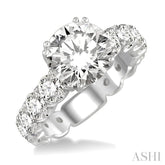 2 Ctw Diamond Semi-Mount Engagement Ring in 18K White Gold