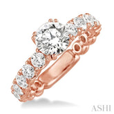 5/8 Ctw Diamond Semi-Mount Engagement Ring in 14K Rose Gold