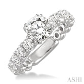 5/8 Ctw Diamond Semi-Mount Engagement Ring in 14K White Gold