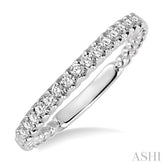 1/4 Ctw Round Cut Diamond Matching Wedding Band in 14K White Gold