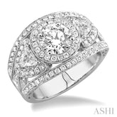 1 1/10 Ctw Diamond Semi-Mount Engagement Ring in 14K White Gold