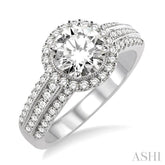 5/8 Ctw Diamond Semi-Mount Engagement Ring in 14K White Gold