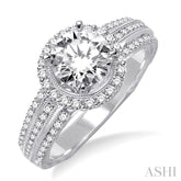 1/2 Ctw Diamond Semi-Mount Engagement Ring in 14K White Gold