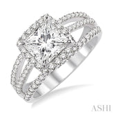 3/4 Ctw Diamond Semi-Mount Engagement Ring in 14K White Gold