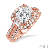 1/2 Ctw Diamond Semi-Mount Engagement Ring in 14K Rose Gold