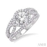 5/8 Ctw Diamond Semi-Mount Engagement Ring in 14K White Gold