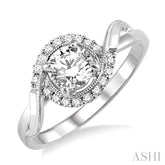 1/10 Ctw Diamond Semi-Mount Engagement Ring in 14K White Gold