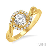 1/10 Ctw Diamond Semi-Mount Engagement Ring in 14K Yellow Gold