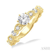 1/5 Ctw Diamond Semi-Mount Engagement Ring in 14K Yellow Gold