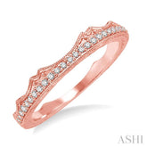 1/10 Ctw Round Cut Diamond Wedding Band in 14K Rose Gold
