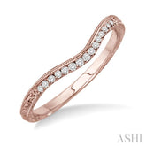 1/10 Ctw Round Cut Diamond Wedding Band in 14K Rose Gold