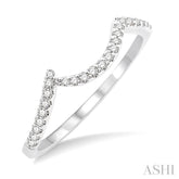 1/10 Ctw Round Cut Diamond Wedding Band in 14K White Gold