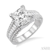 1 1/3 Ctw Diamond Semi-Mount Engagement Ring in 14K White Gold