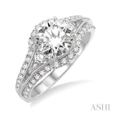 1/2 Ctw Diamond Semi-Mount Engagement Ring in 14K White Gold