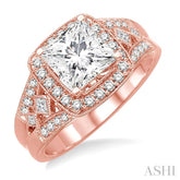 1/2 Ctw Diamond Semi-Mount Engagement Ring in 14K Rose Gold