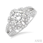 5/8 Ctw Diamond Semi-Mount Engagement Ring in 14K White Gold