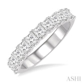 1 1/5 Ctw Princess Cut Diamond Matching Wedding Band in 14K White Gold