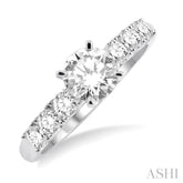 3/8 Ctw Diamond Semi-Mount Engagement Ring in 14K White Gold