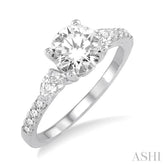 1/2 Ctw Diamond Semi-Mount Engagement Ring in Platinum