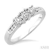 1/2 ctw Nine Stone Round Cut Diamond Engagement Ring in 14K White Gold