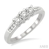 1/2 Ctw Nine Stone Round Cut Diamond Engagement Ring in 14K White Gold