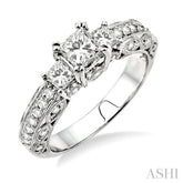 3/4 ctw Diamond Semi-Mount Engagement Ring in 14K White Gold