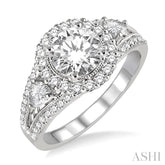 3/4 Ctw Diamond Semi-Mount Engagement Ring in 14K White Gold