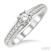 1/5 Ctw Round Cut Diamond Semi-Mount Engagement Ring in 14K White Gold